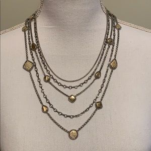 WHBM Mixed Metal Pave Necklace